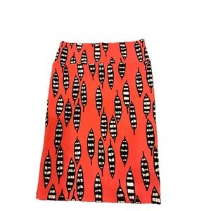 LuLaRoe Pink and Black Patterned Cassie Pencil Skirt